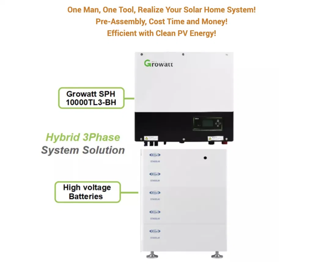 Eitai Growatt 10kw 20kw 4kw 5 Kw Solar Hybrid Photovoltaic Panel Home Inverter Battery Energy Power Storage System Kit 5kw Price