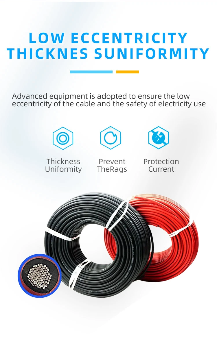 OEM DC PV Solar Cable 2.5mm 4mm 6mm 10mm Photovoltaic Extension PV Cable