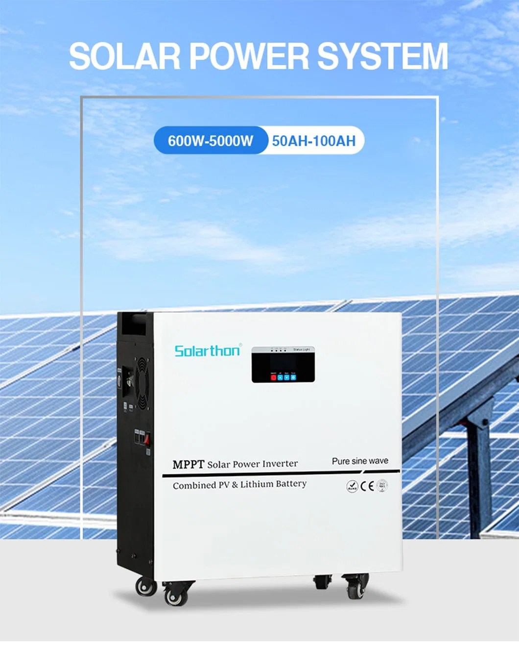 Complete Set All in One Hybrid Solar Power Inverter 5kw on off Grid Solar Panel System Photovoltaic Wall Mounted 3500W Solar Energy Home System