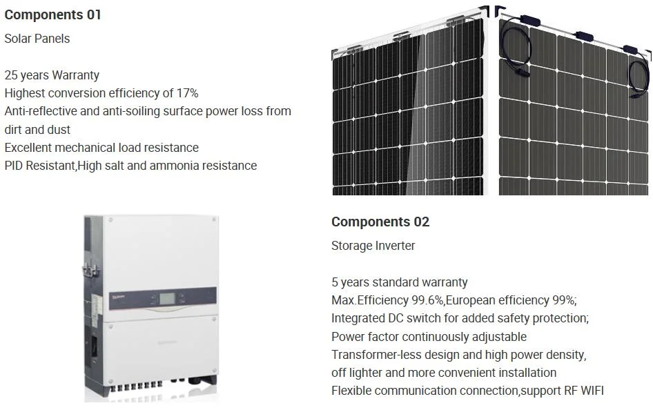 Solar PV Power Kit 6kw 7kw 8kw with Top 10 Solar Panel Leader and Sungrow Huawei Ginlong Goodwe Storage Inverter
