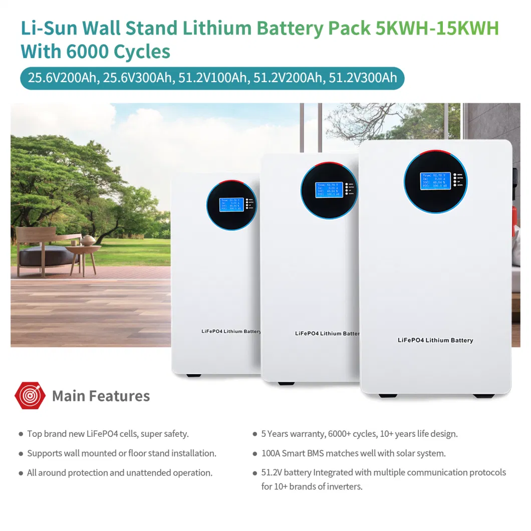 Lithium-Ion Lithium Ion Batteries for Solar Power System 48 V 5 Kwh New Energy 100ah LFP Battery 48V 200ah 10kwh