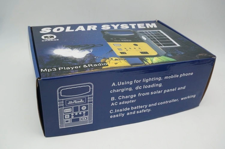 Factory Directly Selling Mini Solar System Home Lighting Kit with Radio 7.5ah Solar Light Kit System with FM, MP3 and Radio Funtion Solar Energy System for Home