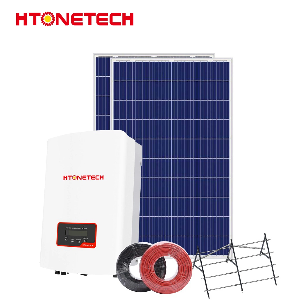 Htonetech 60kw Hybrid Inverter Solar Panel Complet 10kw China Manufacturing 10kw 15kw 20kw 30kw 7 Kw on Grid Solar System