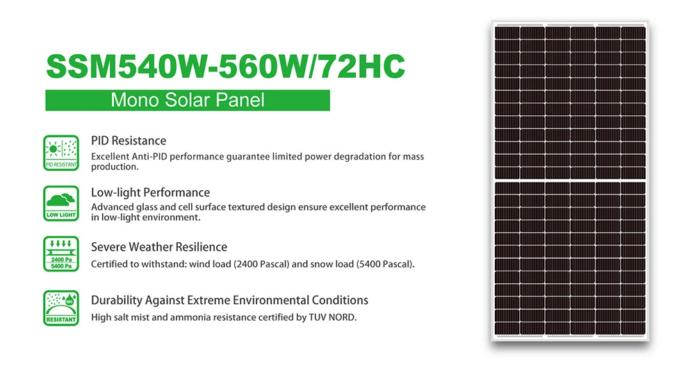 Home Use 500W 550W 560W 700W 1000W Solar Power Panel for Home