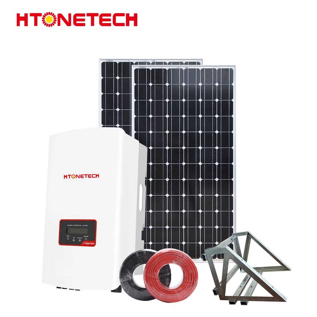 Htonetech Hybrid Solar Inverter 10kw 3 Phase Solar Panels 650 Watt China Manufacturing 5000W 45000W on Grid Solar Power System 7kw