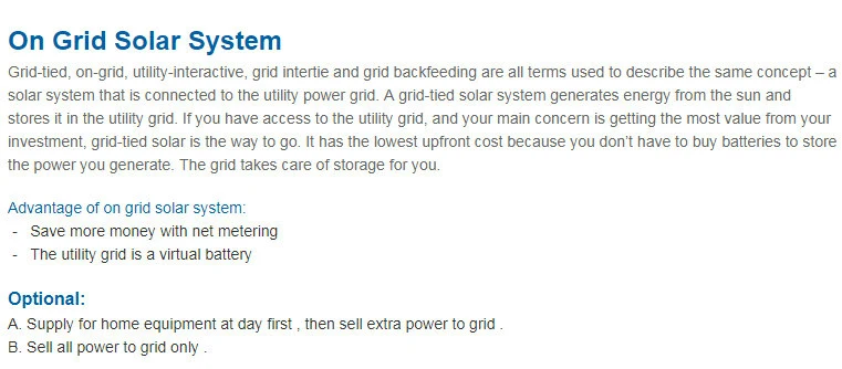 15 Kw on Grid Solar Energy System for Home Using