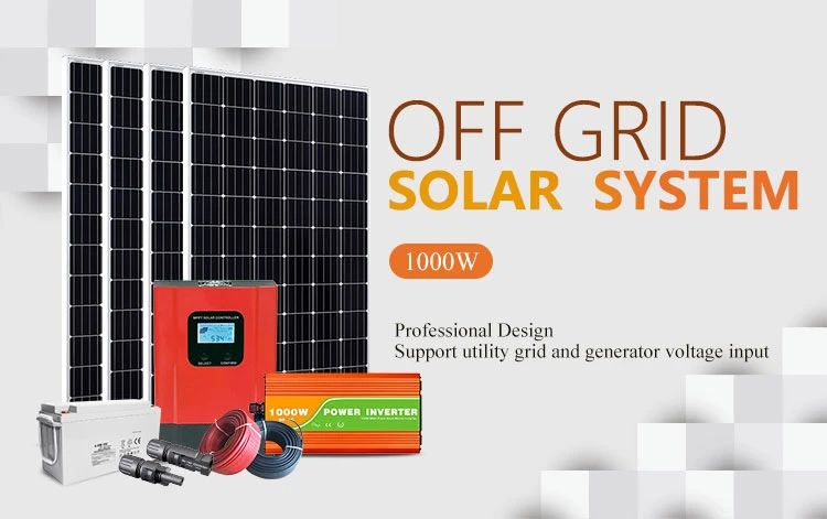 Easy Install Complete Kit off-Grid 1000 W 1kw 1.5kw Portable Solar Home Power System