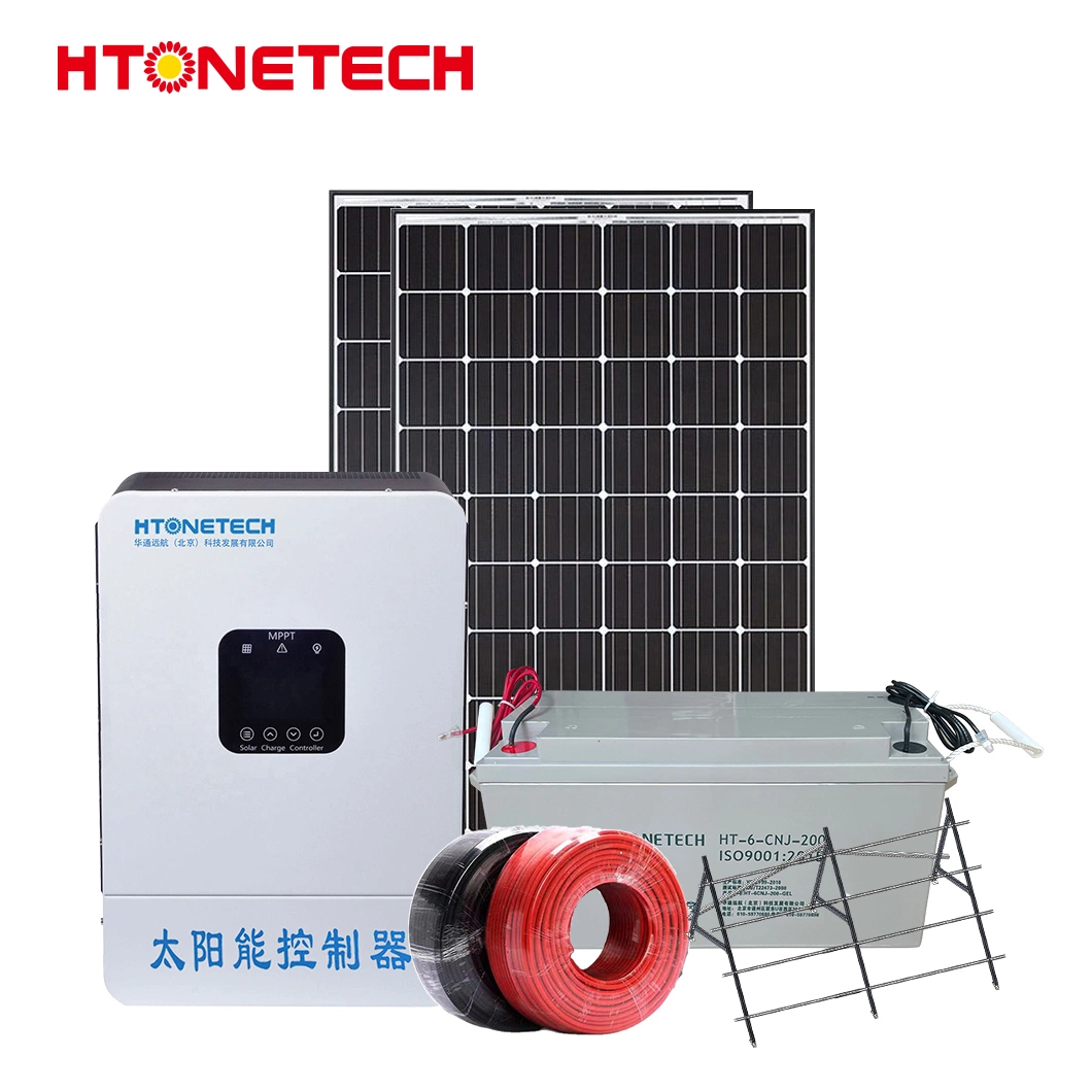 Htonetech Solar Panels System off Grid Hybrid 6 Kw Manufacturing China 5000W 45030W Custom Cheap Wholesale Price Solar Energy System with 50W 12V Solar Panel