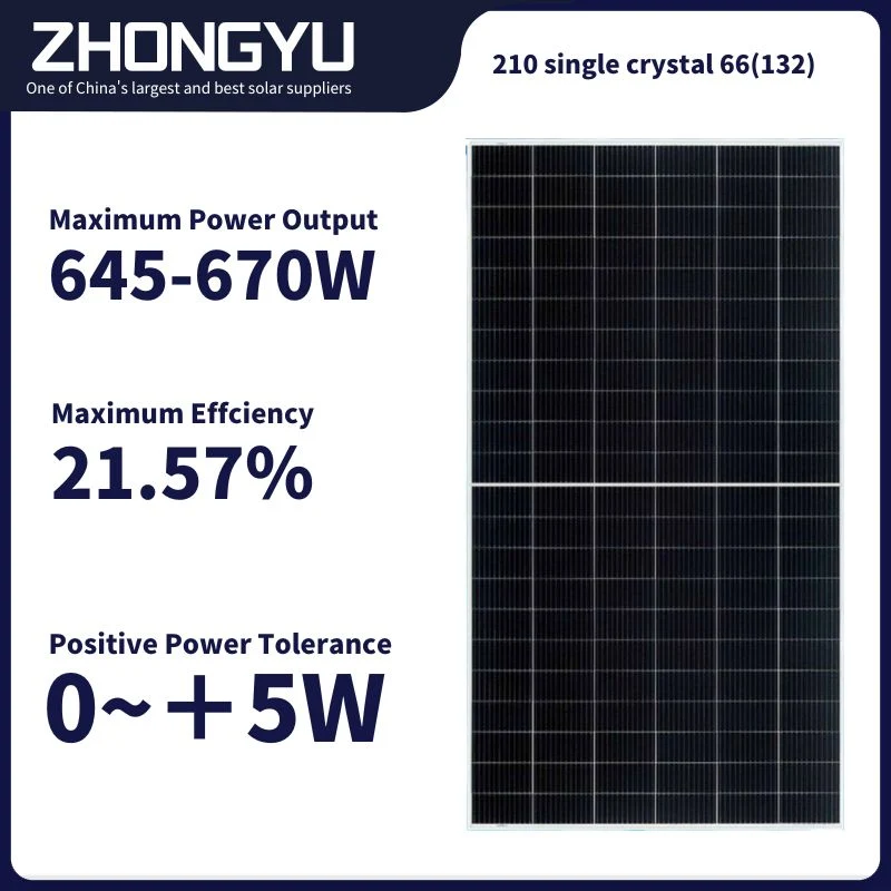 700W Solar Panel 210mm Half Cut 660W 670W 680W 700W China Mono Solar Panel 100kw 150 Kw Photovoltaic Panel