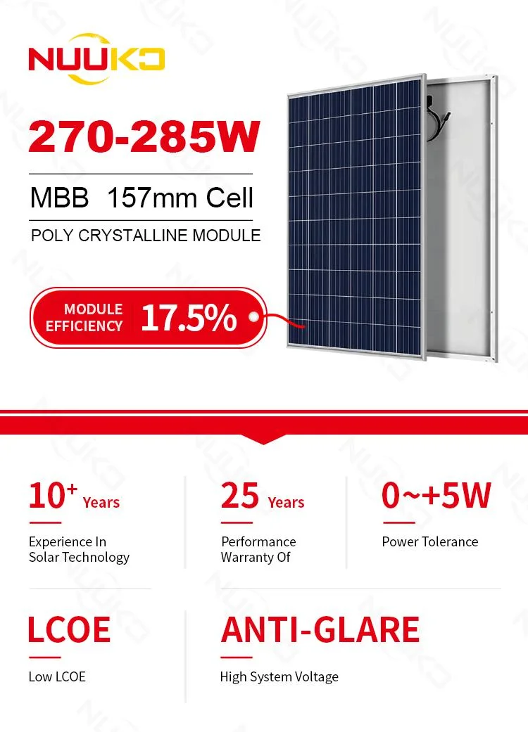 Home Commercial Solar Panels Made in China Photovoltaic Solar Panel 270-285W off Grid Hybrid off-Grid Solar Energy System
