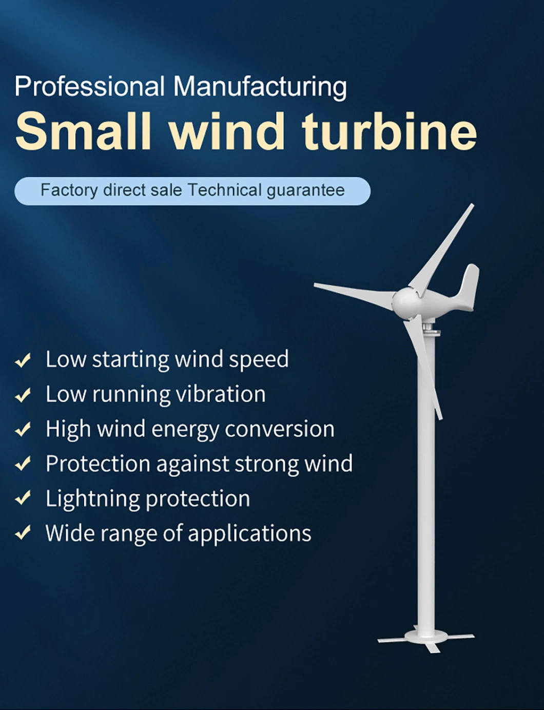 Top Sale Wind Turbine System Home Hybrid Wind and Solar Electric Systems 500W 1000W 1.5kw 2kw 3kw