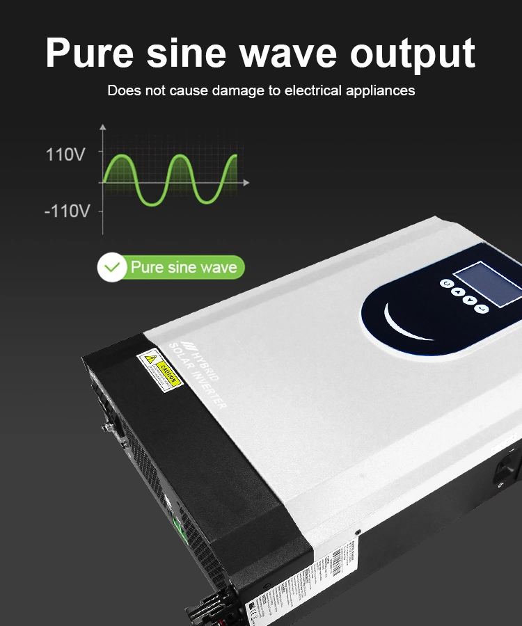 Gcsoar Pure Sine Wave on/off Grid Hybrid 48V 6kw Solar Hybrid Inverter with 120A MPPT Solar Charge Controller
