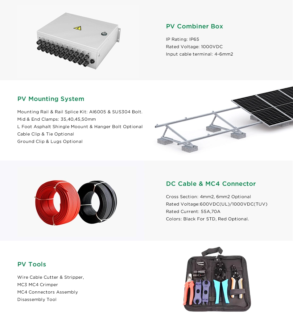 30 KW 50 KW 80 KW 100 KW Storage Hybrid Solar Powered Inverter System DC To AC Electric Energy Solar Panel Power Photovoltaic Systems With LifePo4 Battery