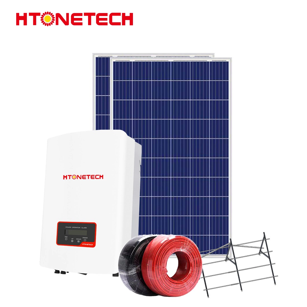 Htonetech 60kw Hybrid Inverter Solar Panel Complet 10kw China Manufacturing 10kw 15kw 20kw 30kw 7 Kw on Grid Solar System