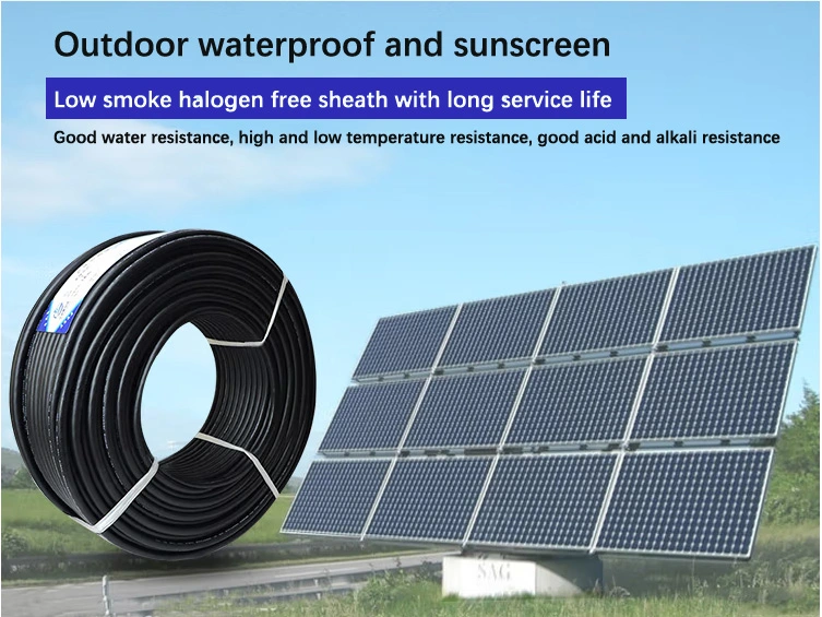 2.5mm 4mm 6mm 8mm 10mm 16mm 25mm 35mm Conductor Crosslinked Polyethylene XLPE Photovoltaic Solar DC Cable