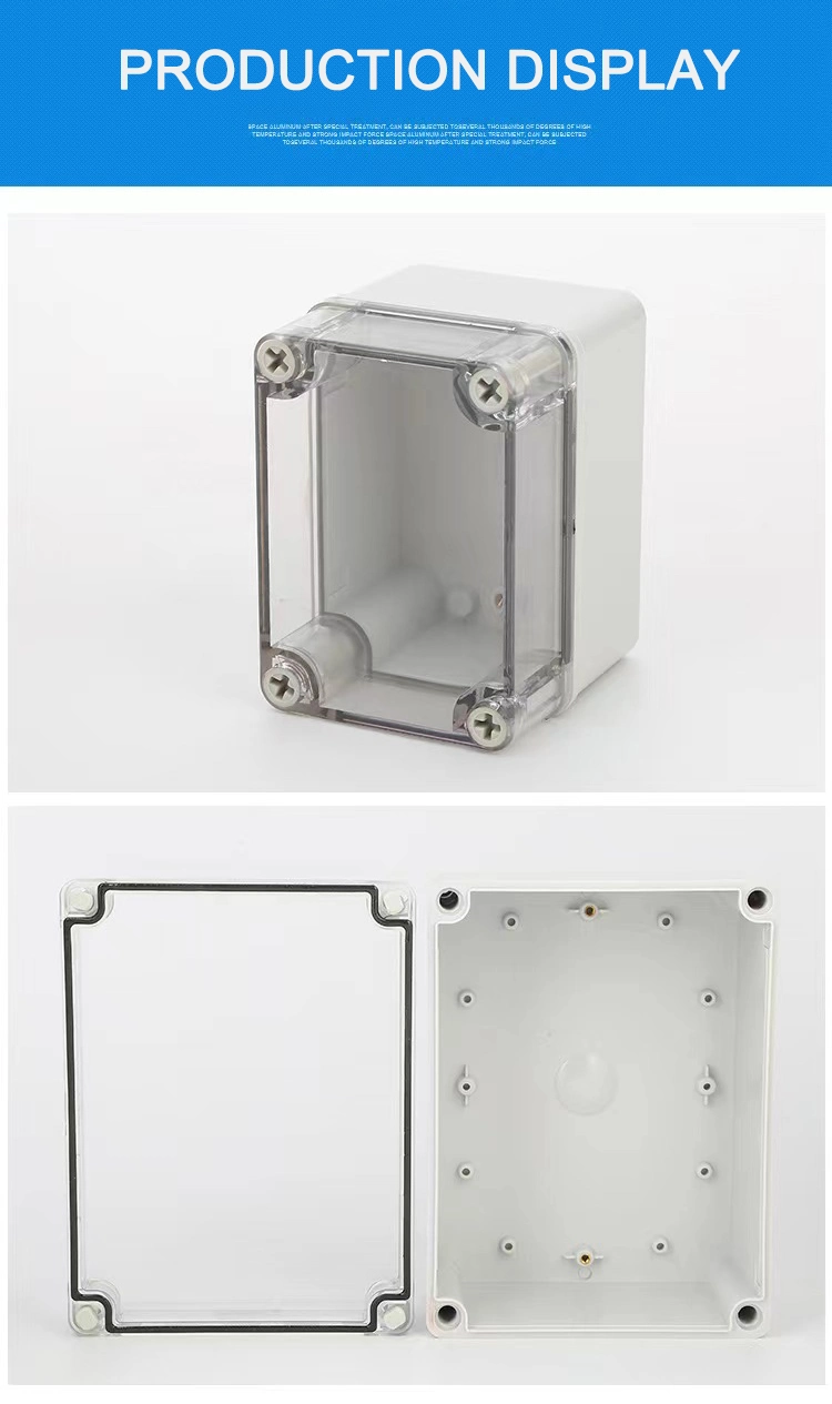 AG Series Transparent Grey Waterproof Electrical Junction Box Prestoplast PVC Square Adaptable Box