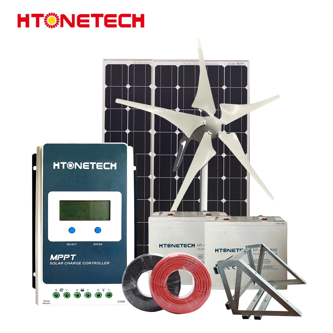 Htonetech Solar Panels Mono 550W Suppliers 10kw Solar Power System Solar Energy China 30 Kw Hybrid Solar Wind Power System with Camping Wind Turbine