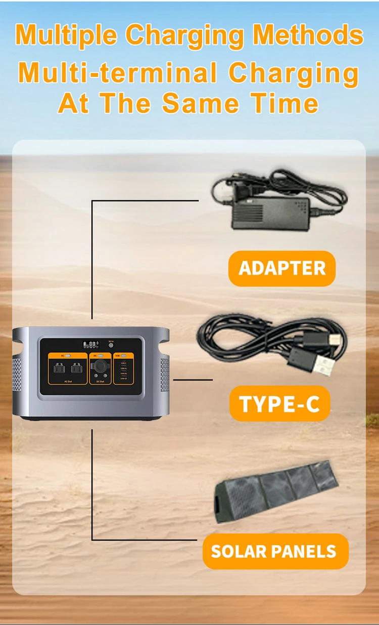 500W Portable Solar Generator with Type-C USB DC AC Output
