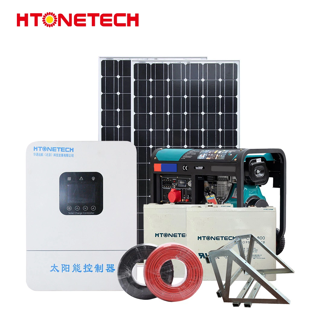 Htonetech Home Mini Solar System Price off Grid 5 Kilowatts China 20 30W 12V Monocrystalline Solar Panel 150 Kw 600V Diesel Generator 5kw Grid Tie Solar System