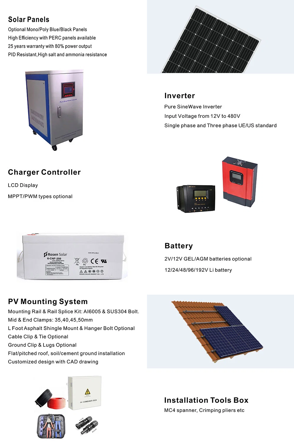 2kw Solar System Price 2kw off Grid Home Solar Power System 2kw with Battery 2 Kw Panel