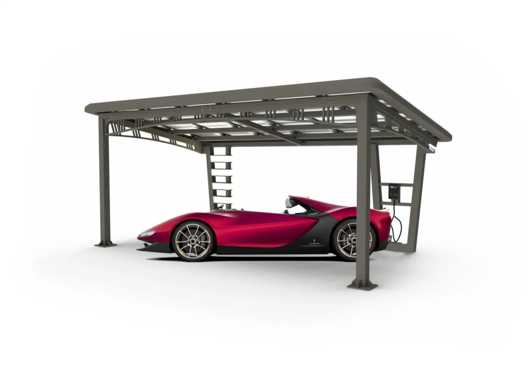 Solar Panel Steel Solar Carport Mount Solution Waterproof High Efficient Installation