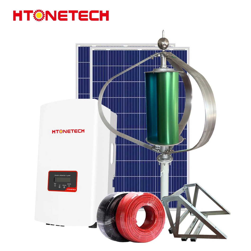 Htonetech China Roof Tile Solar Panel Factory 500W 800W 1000W 1500W 2000W 1.5 Kw Solar Power System with Wind Generator 100W