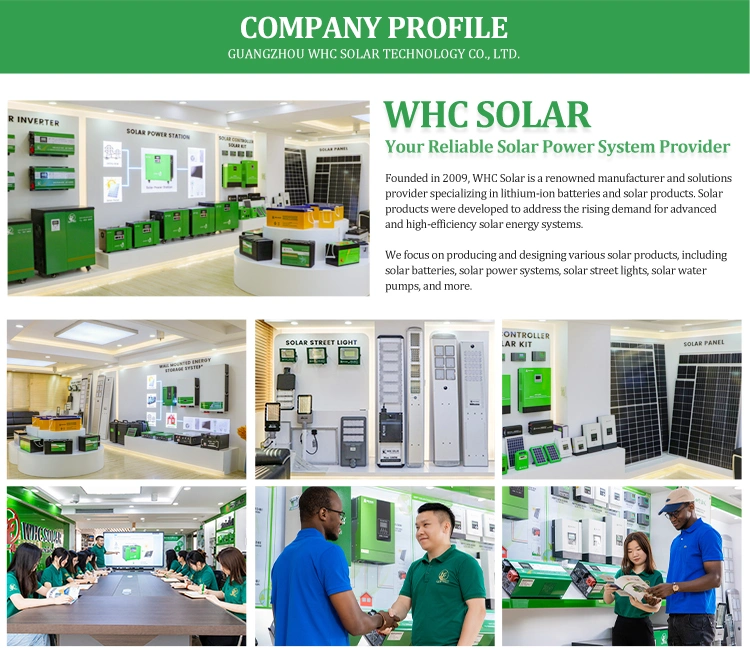 Whc 10 Kw off Grid Home Solar PV Panel Station Complete Hybrid Power Energy Storage Complete Solar Power System with Inverter Lithium Battery Backup