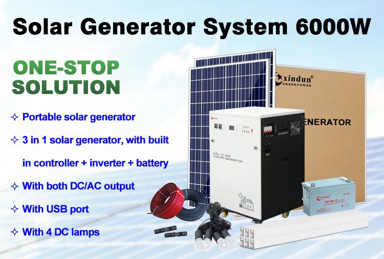 Hybrid 6kw 6000W 6kVA 6000 W Solar Panel Energy System Kit Complete Price for Home