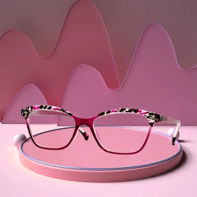 Fashion Unisex Custom PC Eyewear Optical Reading Glasses with Demi Top Print