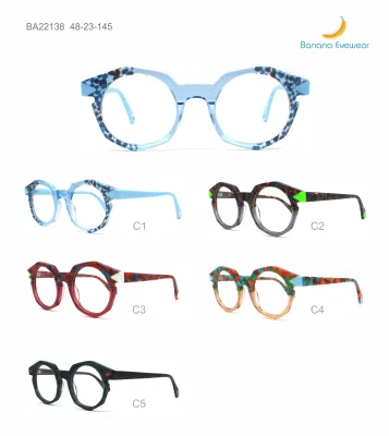Women Geometric Fashion Acetate Lamination Eyeglasses Frames