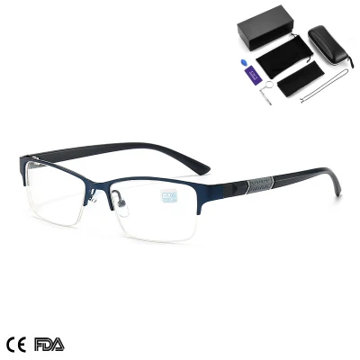 High Quality Metal Hinge Silicone Nosepad Anti Blue Light Reading Glasses