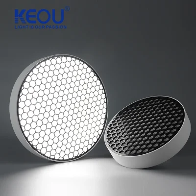 Keou Healthy Lighting 36W Round White Black Housing Anti-Glare LED Lamp Panel Downlight