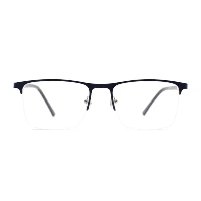 New Half Rim Square Frame Unique Design Temple Outdoor Optical Eyewear Fashion Anti Blue Light Metal Reading Glasses (WRM21057)