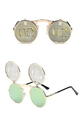 Women Steampunk Sunglasses Brand Designer Mens Round Sun Glasses