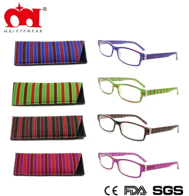 Plastic Striped Ladies Reading Glasses with Display (WRP510465)
