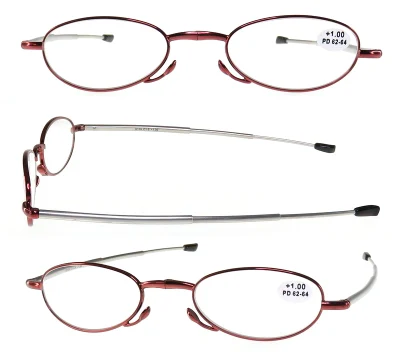 2024 Classic Metal Folding Mini Portable Reading Glasses Eyewear with Case