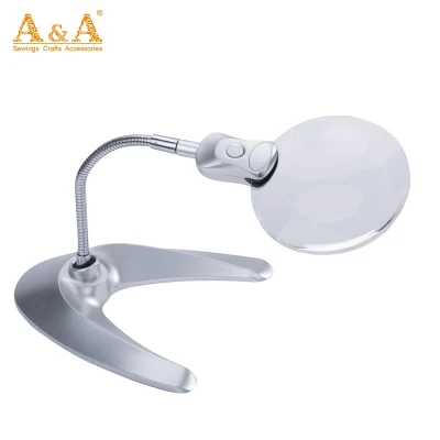 Magnifying Lamp, 10X 5X Desktop Magnifying Glasses with Light and Stand Hands Free LED Magnifying Glass 360° Flexible Magnifier Lamp for Crafts, Reading