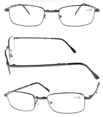 2018 Classic High Quality Folding Metal Reading Glasses with Case
