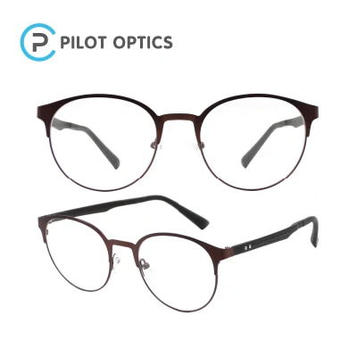 Pilot Optics 2023 Round Metal Unisex Big Size Eye Optical Glass Frames for Women Men