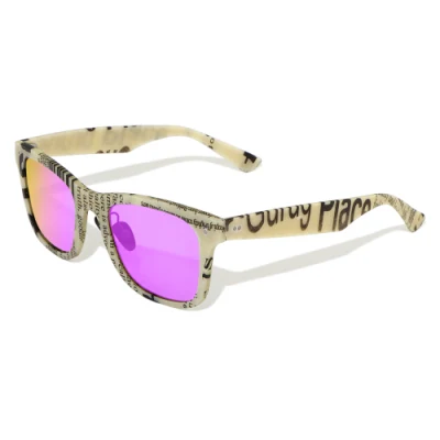 Yeetian Ladies Fashion Polarized Spectacle Purple Coating Shades Glasses Recycled Paper Sunglasses