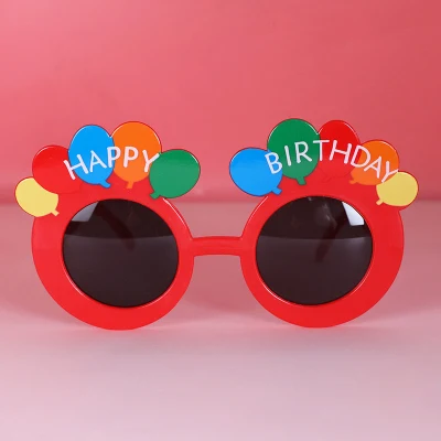 Cute Balloon Birthday Gifts Festival Sunglasses Happy Birthday Party Sun Glasses Promotional Gift Toys Novel Kids Glasses