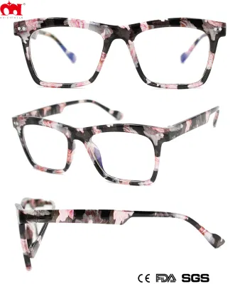 Stylish Ladies Square Framed Reading Glasses with Pattern (WRP8100182)