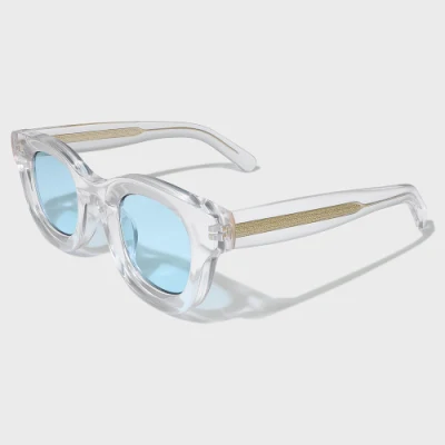 Yeetian Trending 2024 Vintage Bevel Cut Design Ladies Sunglasses Circular Acetate Shades
