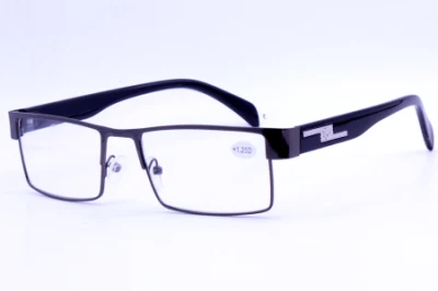 Half Frame Rectangle Metal Trim Temple Optical Reading Glasses