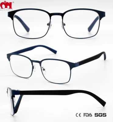 Hot Sale Cheap Square Fashion Frame Young-Looking Metal Reading Glasses (WRM20015)