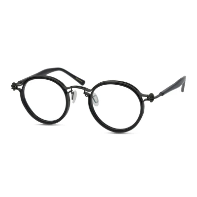 Thin Black Wholesale Optical Glasses Anti Blue Ray Eyeglasses New High Quality Brand Foldable Reading Glasses Men Trendy Titanium Round Eyewear Frame