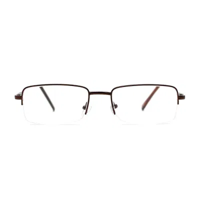 Adjustable Nosepads Wire Half Rim Slim Square Frame Reading Glasses Fashion Silver Gunmetal Metal Best Reading Glasses (WRM21050)