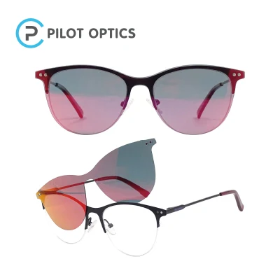 Pilot Optics 2023 Custom Logo Clip on to Block Computer That Filter out Anti Blue Light Glass Optical Frames