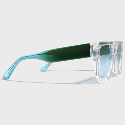 Yeetian Wholesale Personalized Green Temple Transparent Acetate Frames Sun Eyeglasses