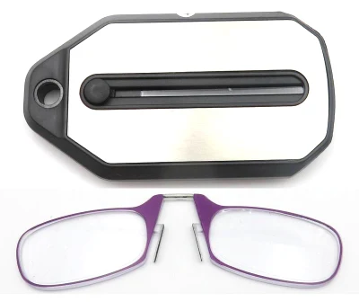 Nose Clip on Over The Nose Glasses Thin Folding Reading Glasses with Case